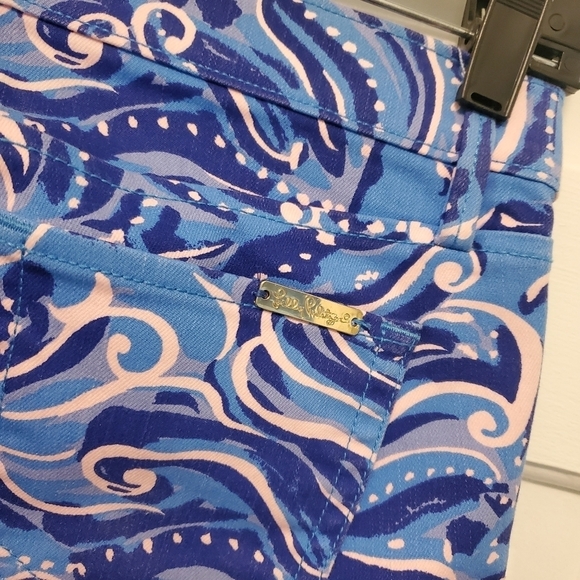 Lilly Pulitzer South Ocean Skinny Crop in Coastal Blue Bottoms size 00, preppy - Picture 5 of 7
